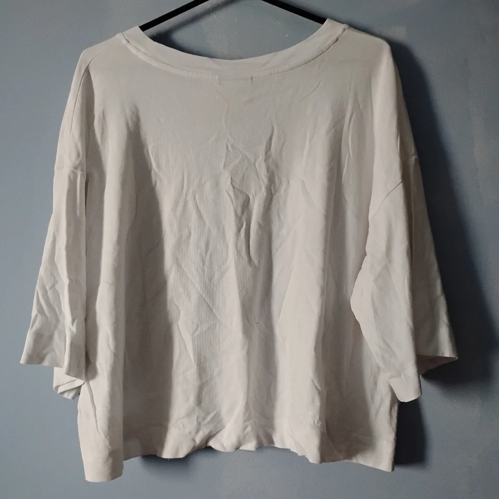 Farm Rio White And Blue Cotton Fish Brazil Oversized Tee L - Picture 7 of 8
